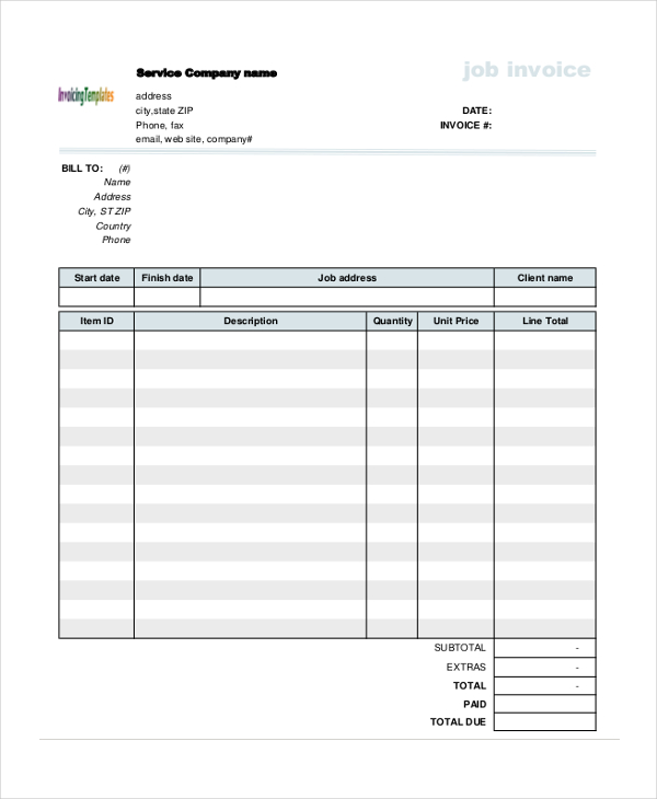 Free Sample Invoice Forms In Pdf Excel Ms Word