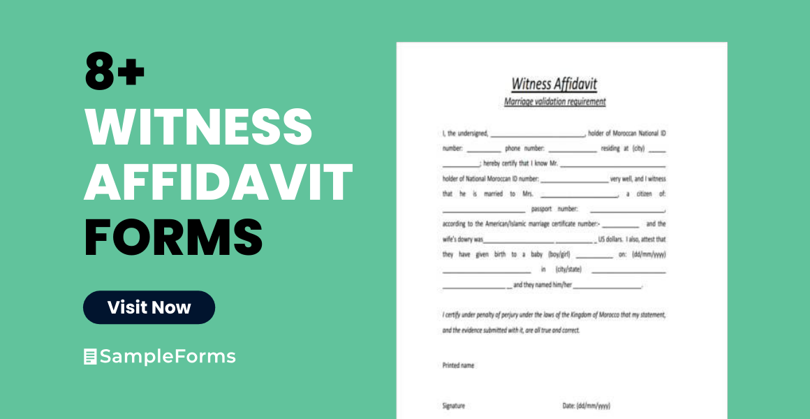 FREE Sample Witness Affidavit Forms In PDF MS Word