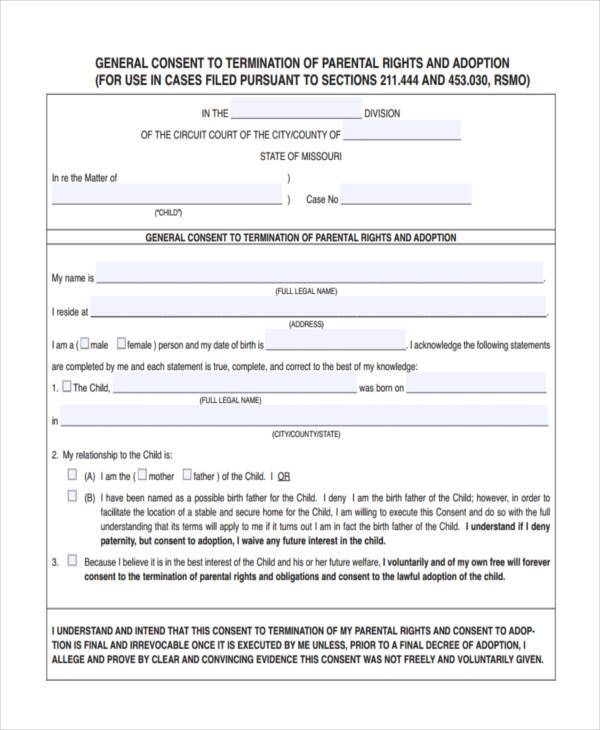 Printable Termination Of Parental Rights Form Michigan Printable