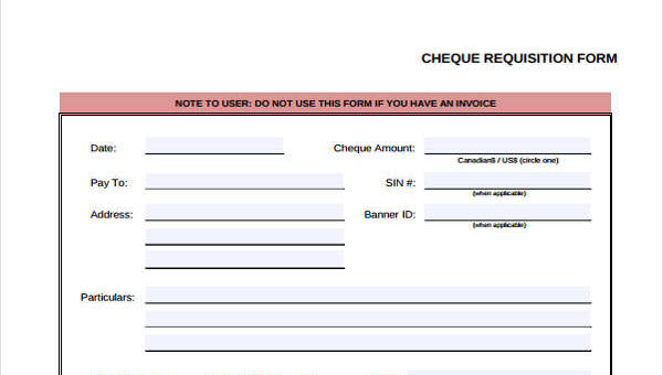 Sample Requisition Form Template