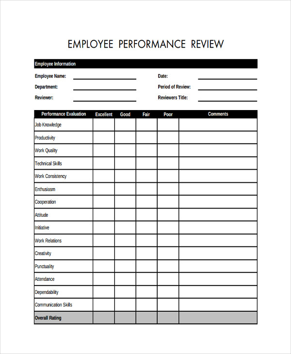Employee Performance Review Forms Free Printable The Best Porn Website