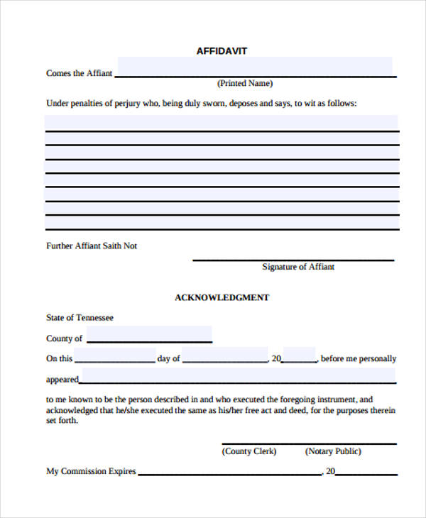 Free Printable General Affidavit Form Printable Forms Free Online 2860 Hot Sex Picture 2287