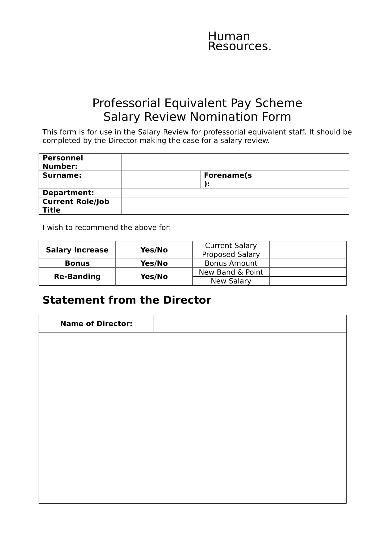 Salary Evaluation Template