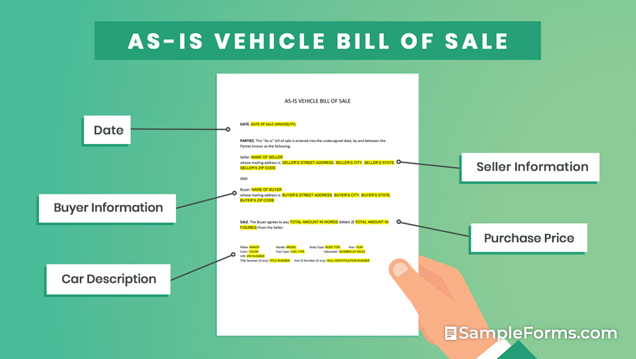 AS-IS VEHICLE BILL OF SALE