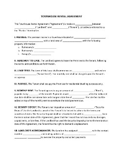 Townhouse Rental Form