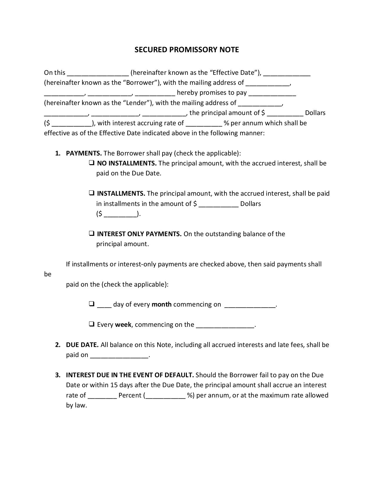 FREE Promissory Note Forms