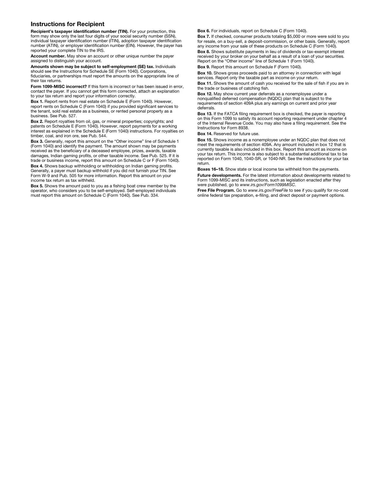 1099 Form-MISC, Fill and Download for FREE