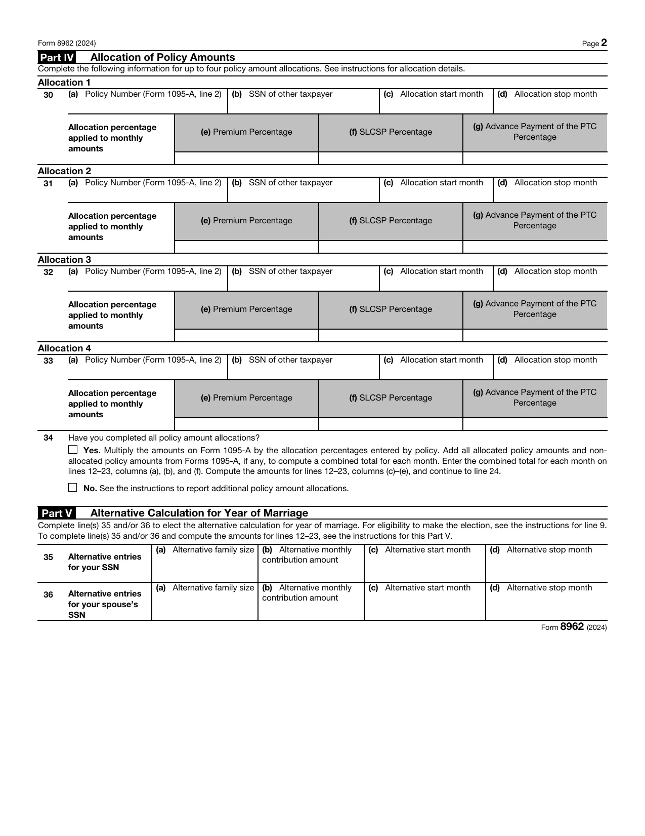 8962 Tax Form 2024 - Fill, Sign Online, Download & Print - No Signup