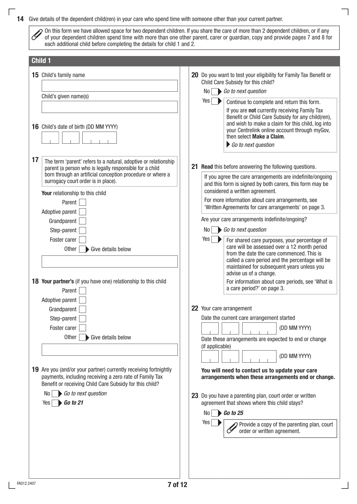 AU FA012 Form - Fill, Download & Print