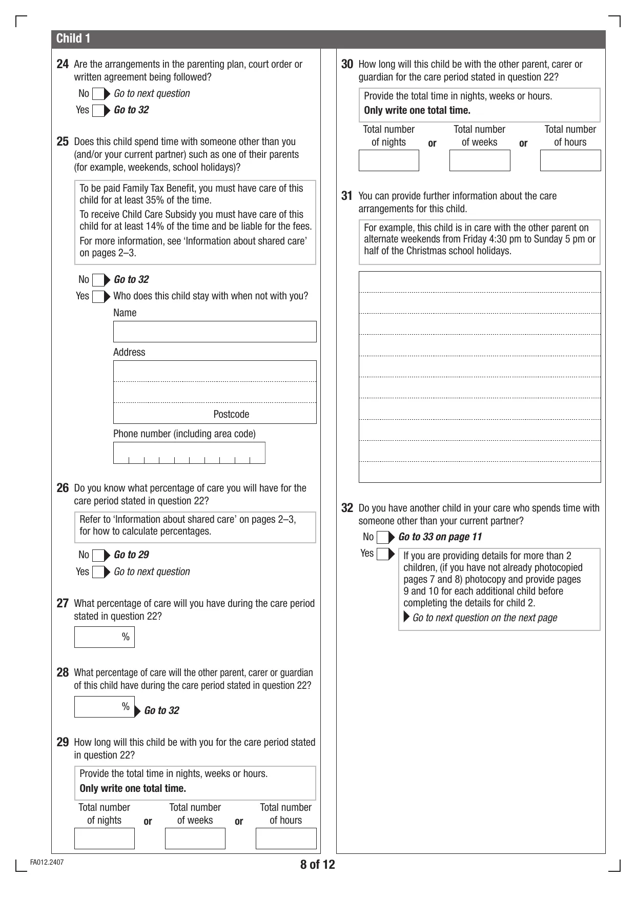 AU FA012 Form - Fill, Download & Print