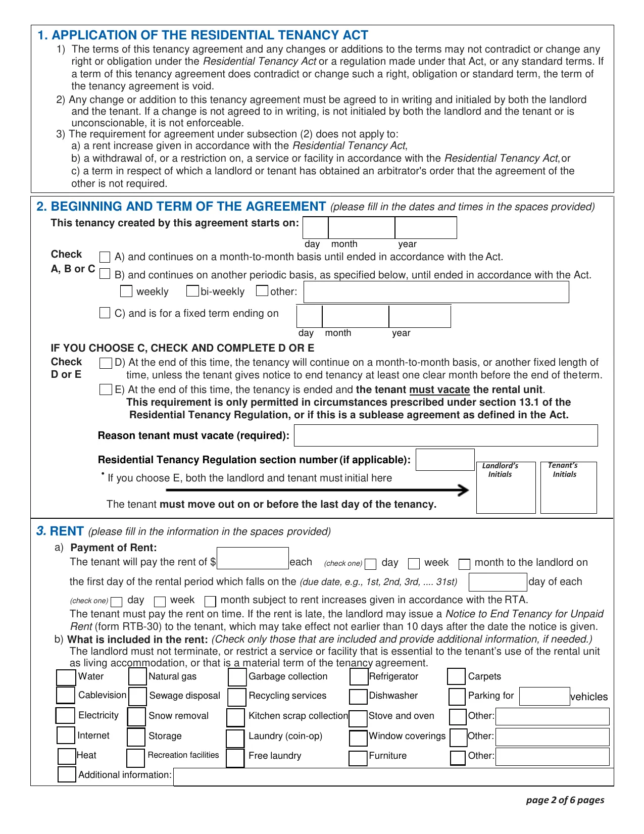 BC Tenancy Agreement - Fill, Download & Print