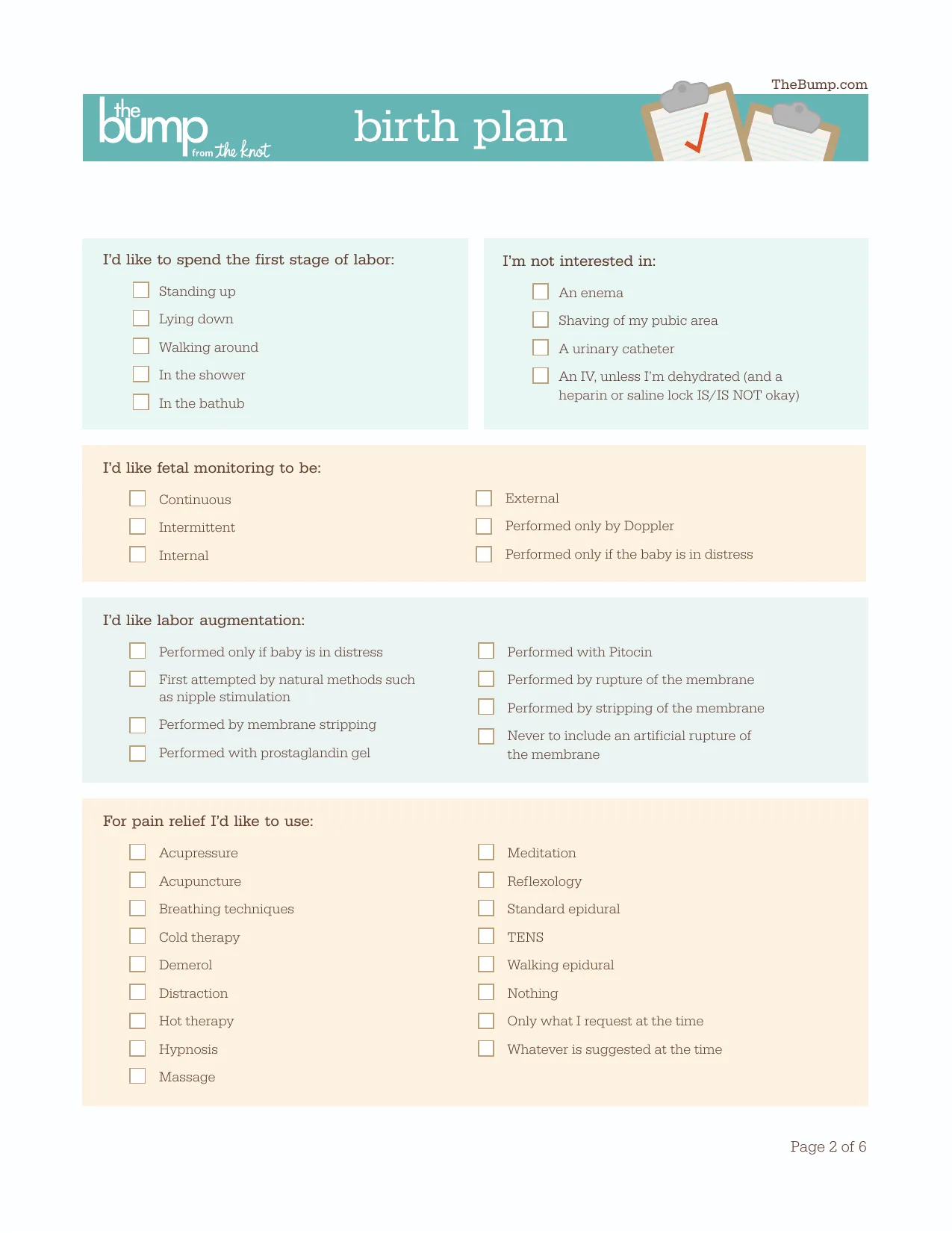 Birth Plan Template - Fill, Download & Print