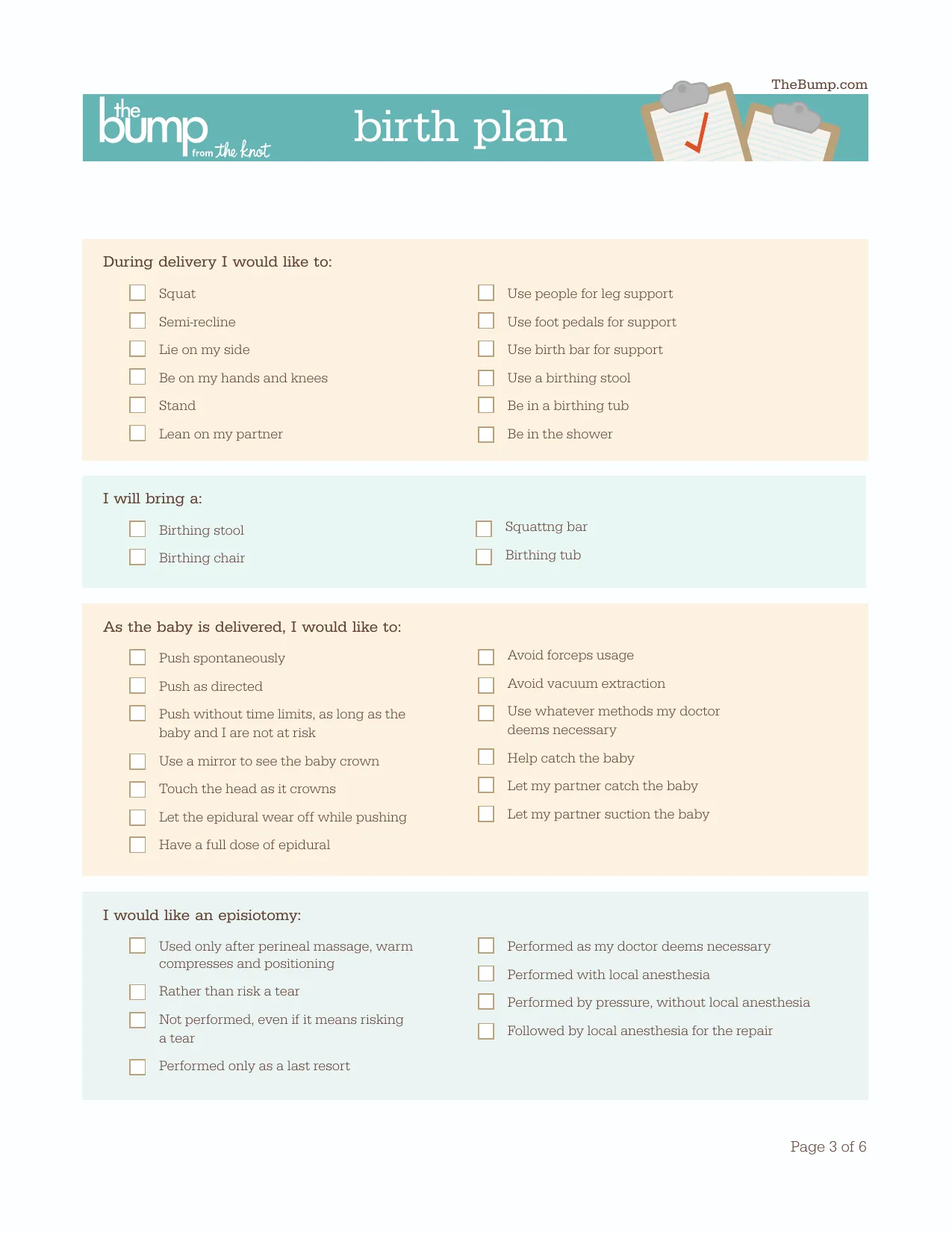 Birth Plan Template - Fill, Download & Print