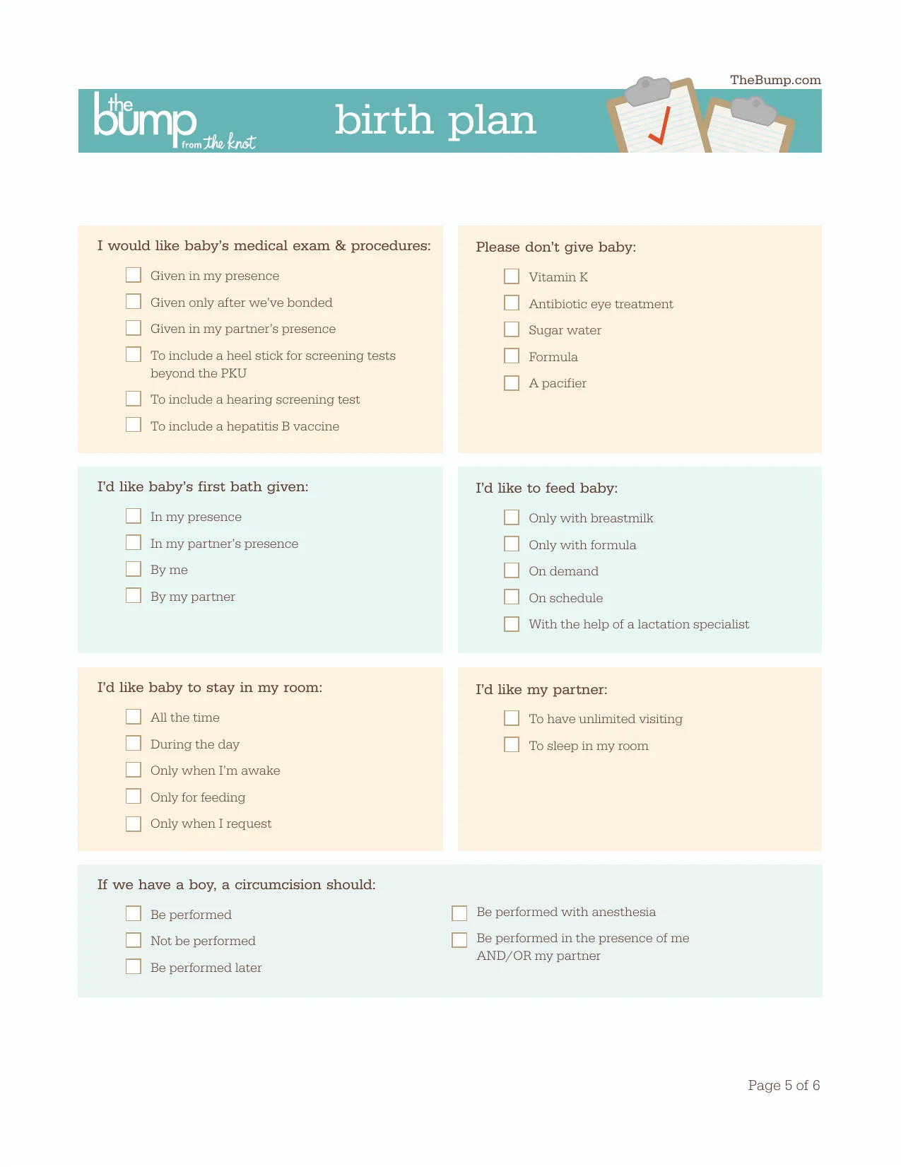 Birth Plan Template - Fill, Download & Print
