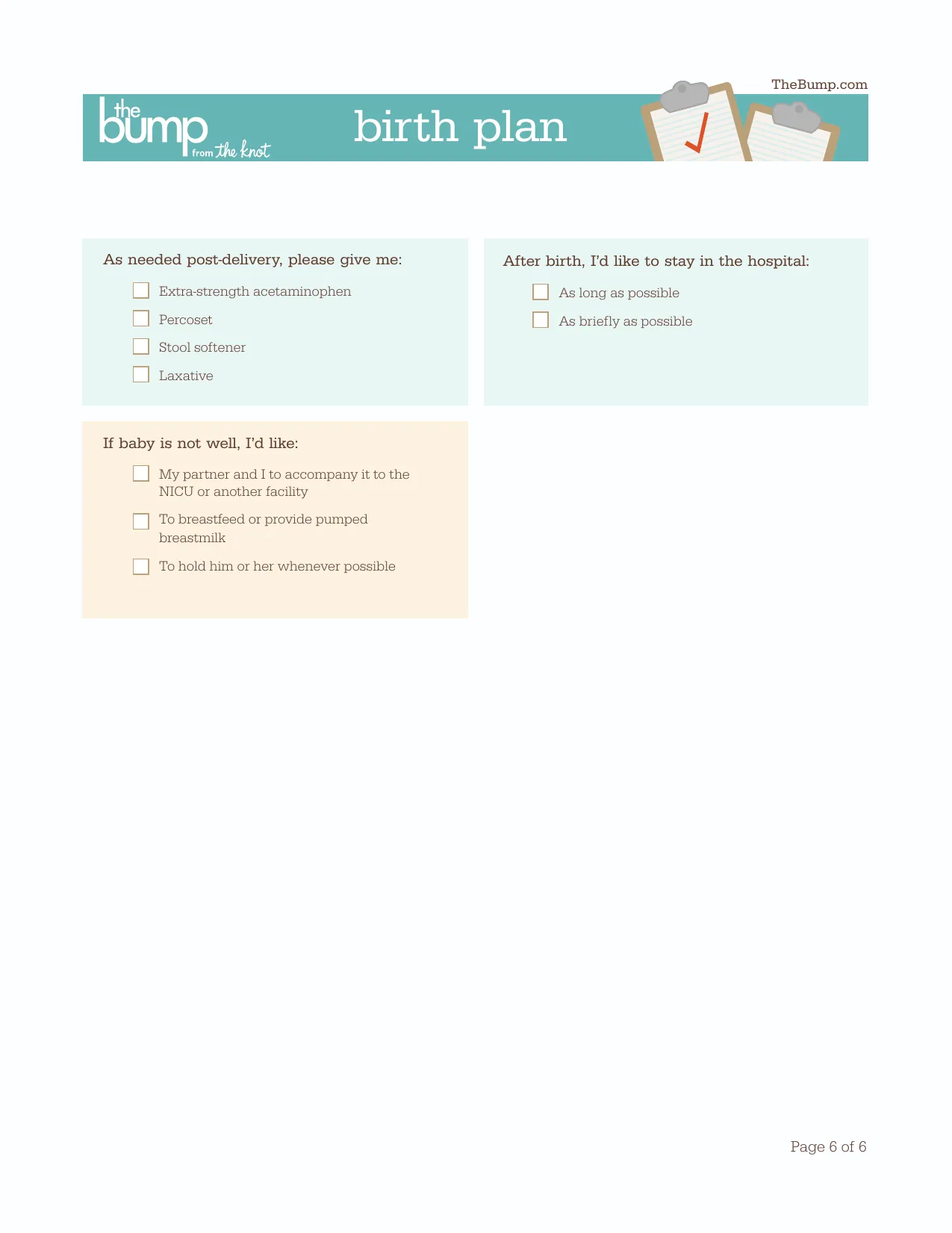 Birth Plan Template - Fill, Download & Print