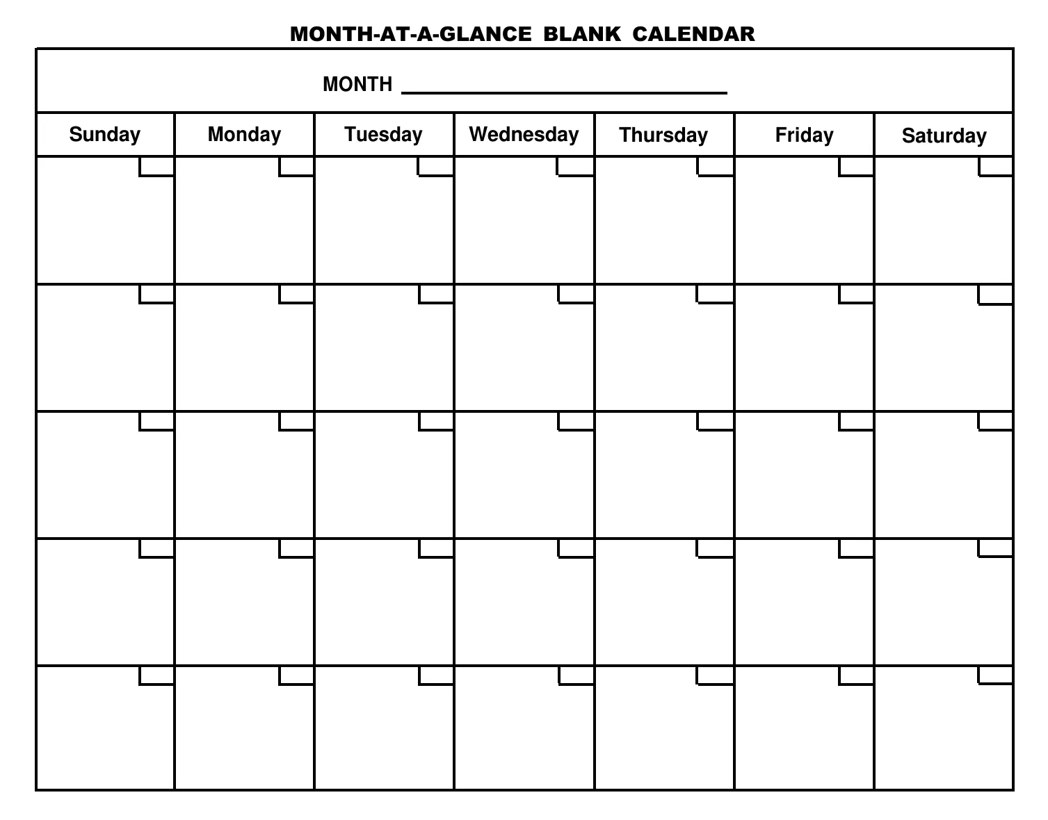 Blank Printable Calendar by Month - Fill, Sign Online, Download & Print - No Signup