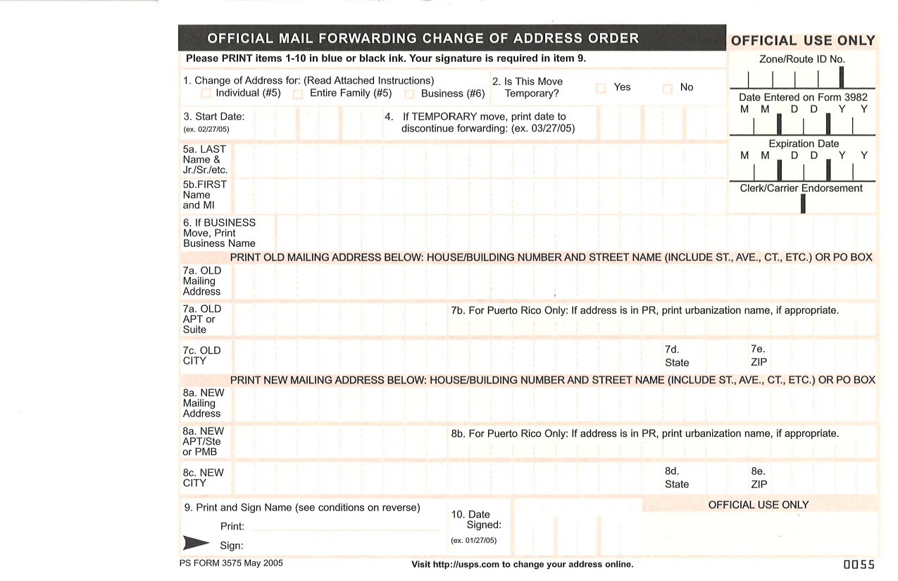 Change of Address Form - Fill, Edit, Download & Print