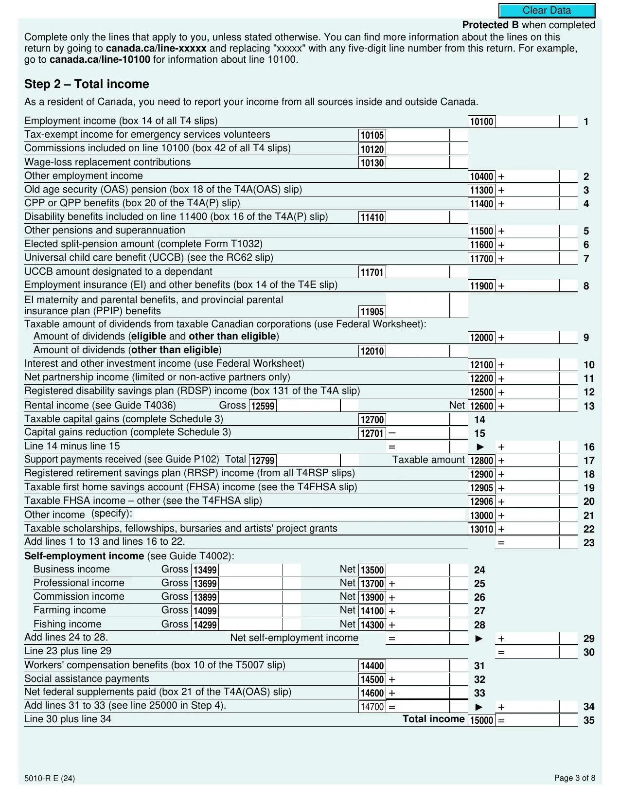 CRA T1 Form 2024 - Fill, Sign Online, Download & Print - No Signup