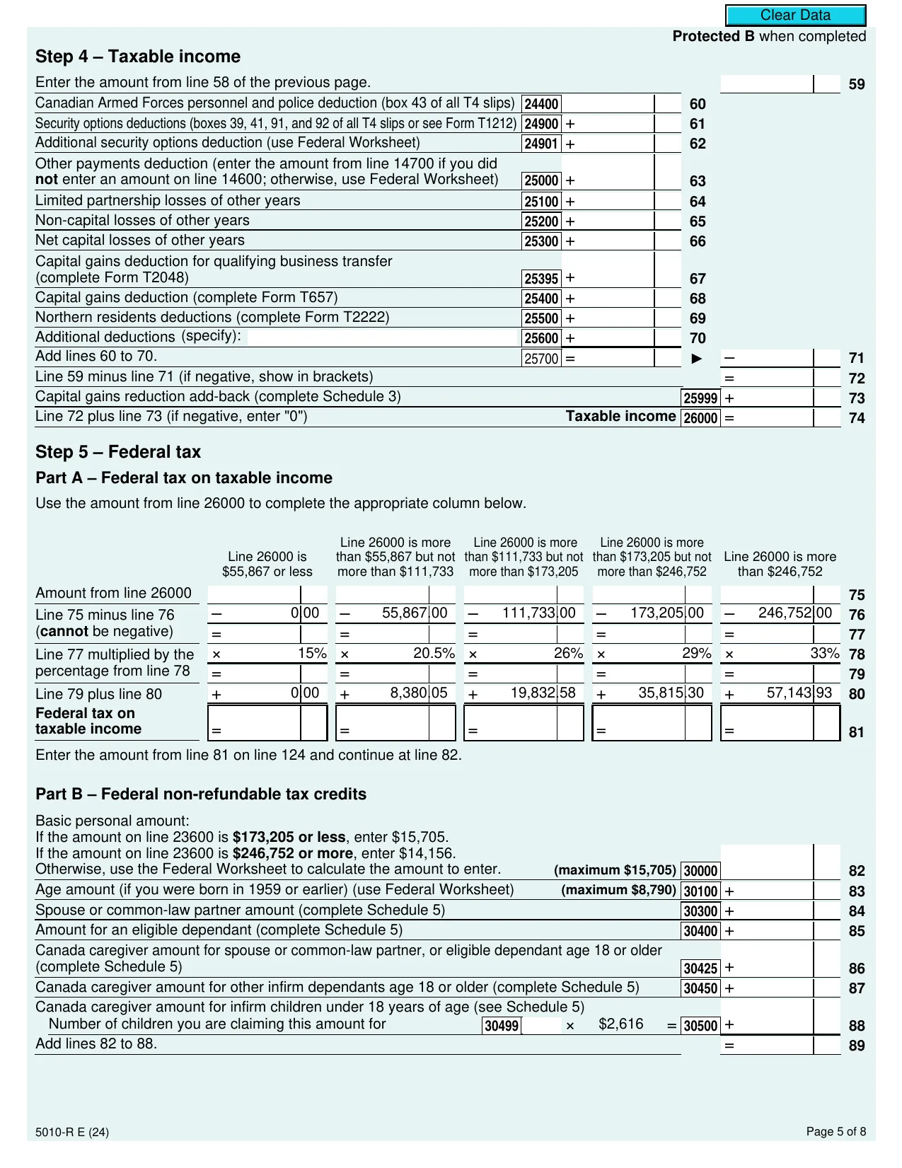 CRA T1 Form 2024 - Fill, Sign Online, Download & Print - No Signup