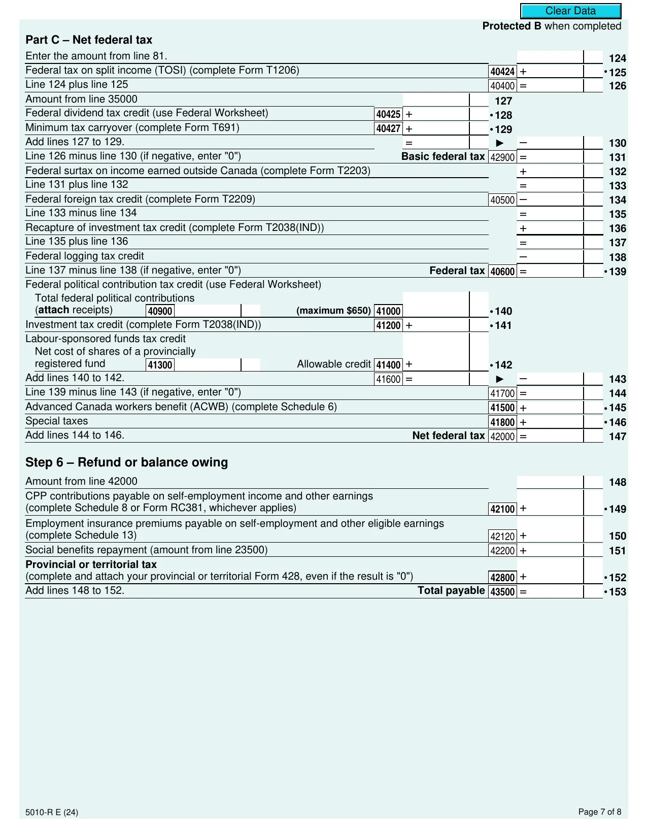 CRA T1 Form 2024 - Fill, Sign Online, Download & Print - No Signup