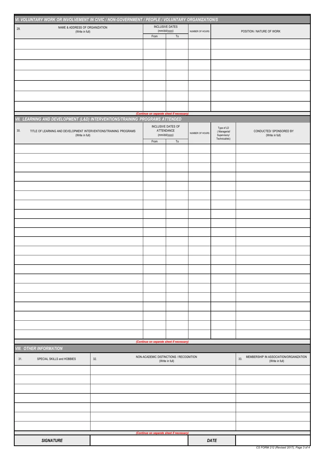 CSC Form 212 Revised 2017 - Fill, Sign Online, Download & Print - No Signup