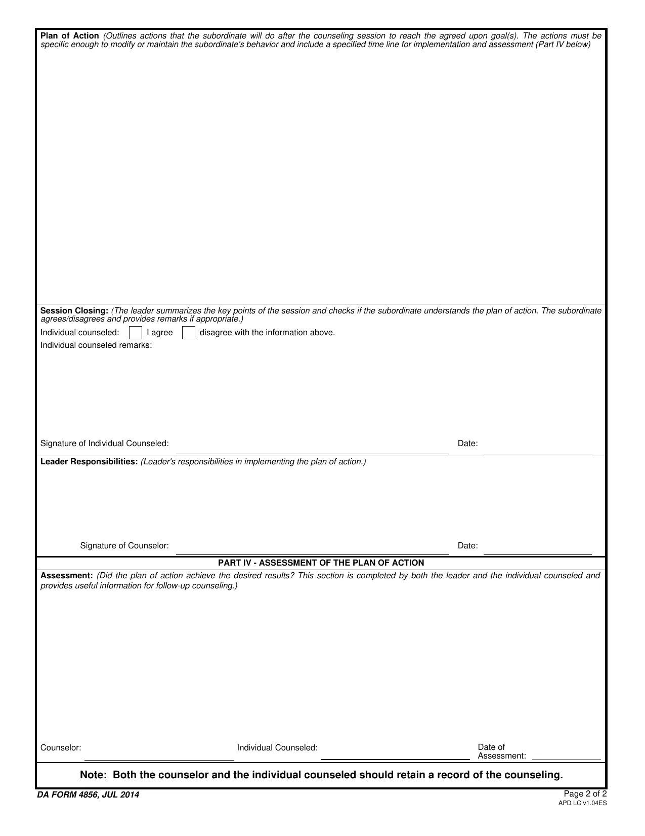 DA Form 4856 - Fill, Sign Online, Download & Print - No Signup