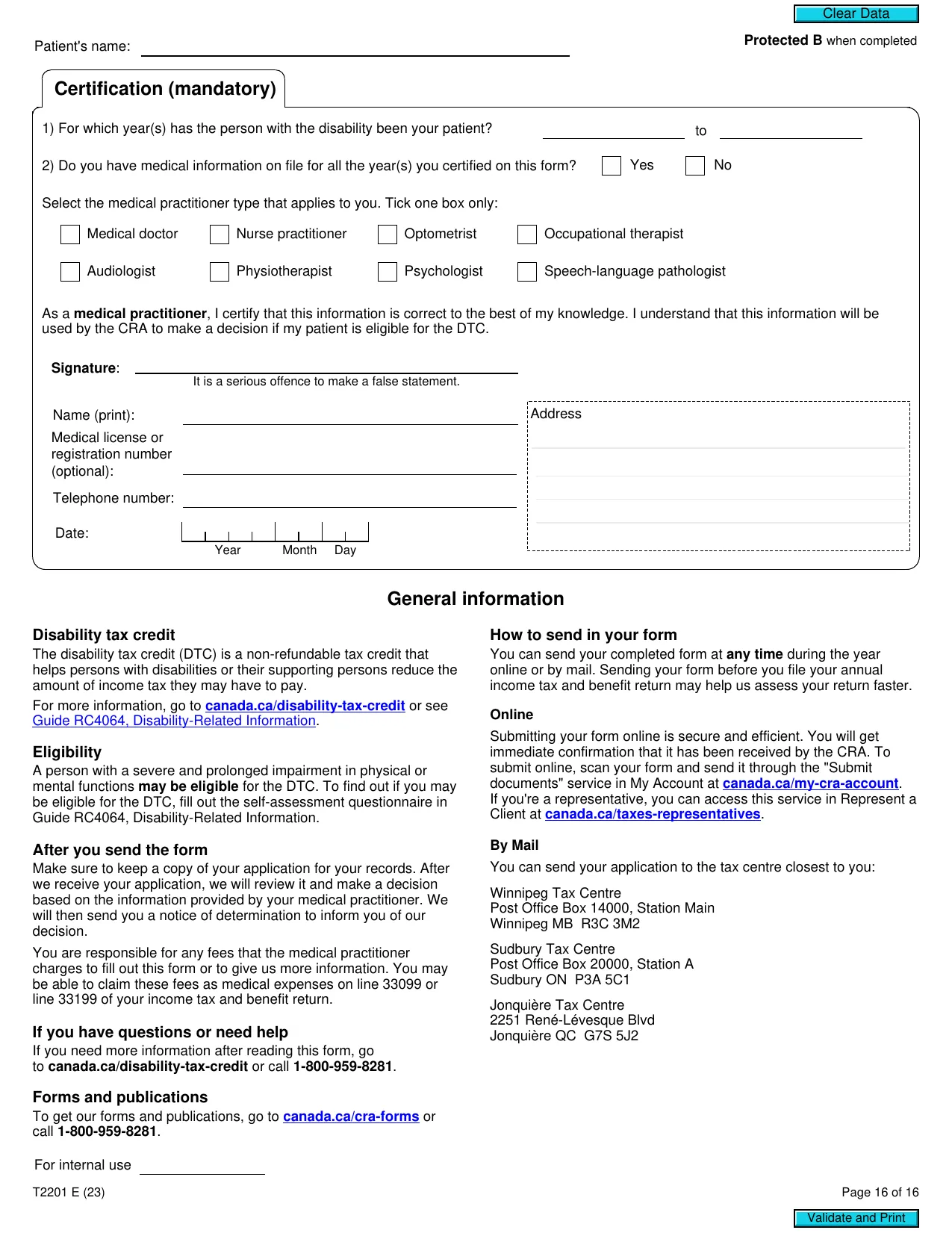 Disability Tax Credit Application - Fill, Download & Print