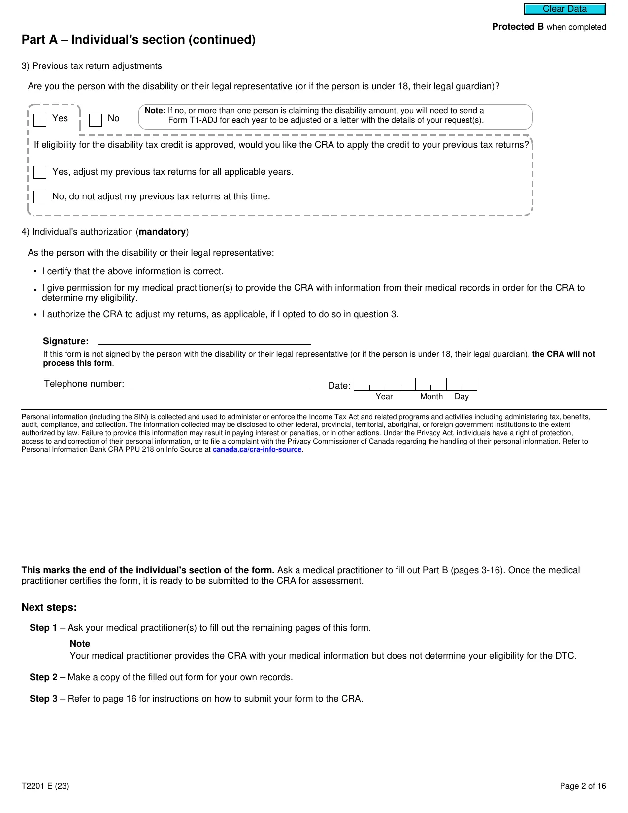 Disability Tax Credit Application - Fill, Download & Print
