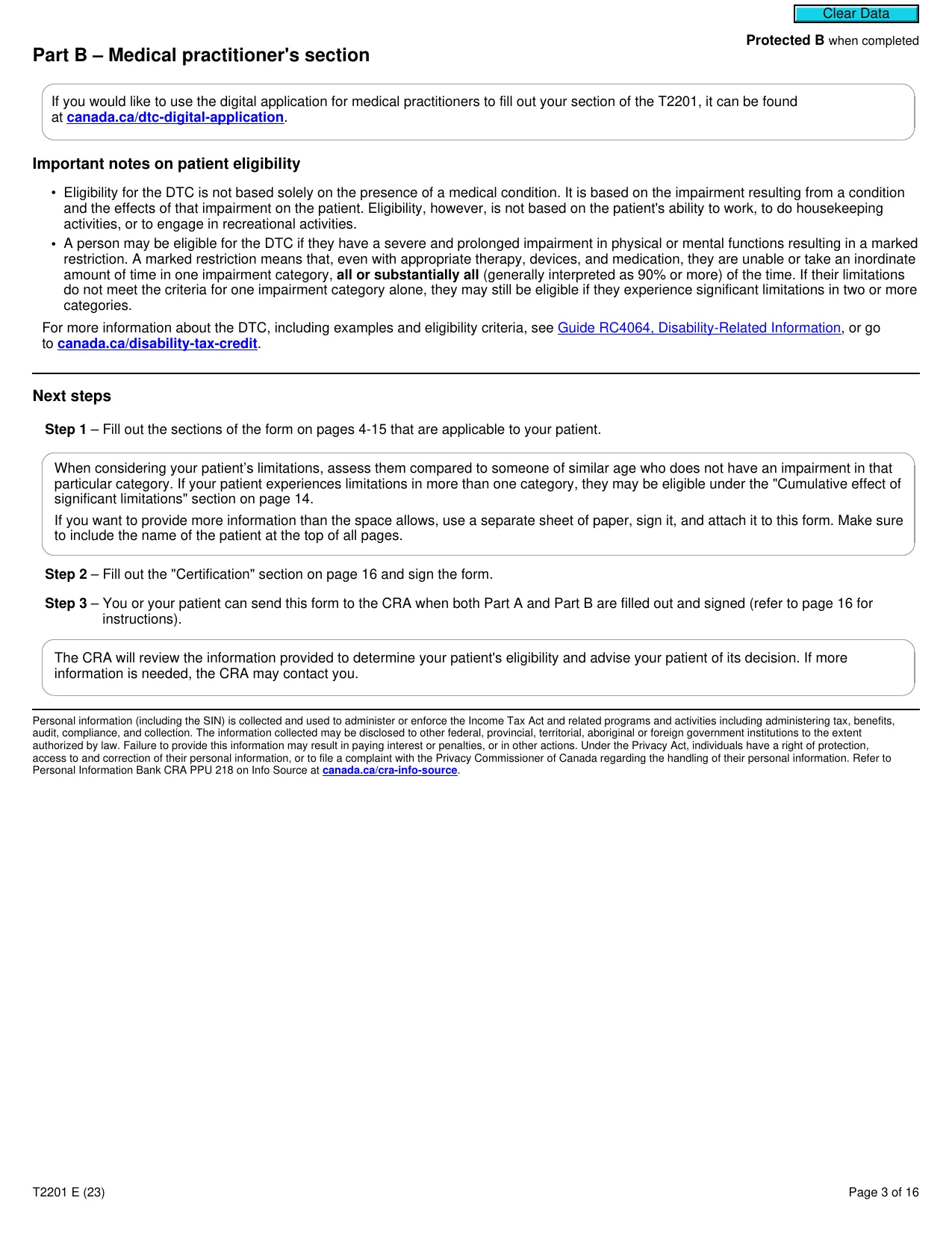 Disability Tax Credit Application - Fill, Download & Print