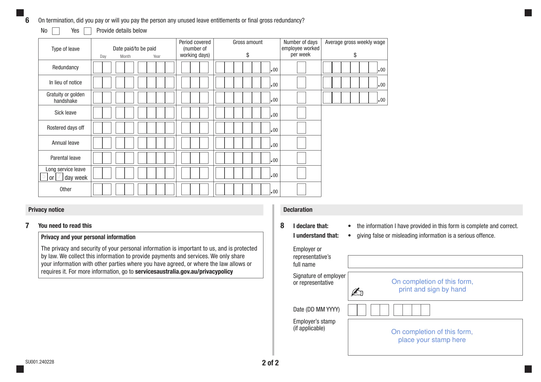 Employment Separation Certificate - Fill, Sign Online, Download & Print - No Signup