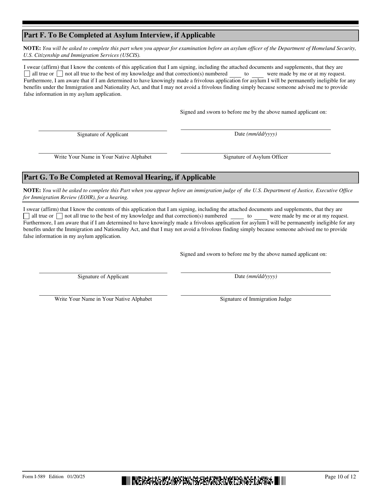 Form I-589 - Fill, Edit, Download & Print