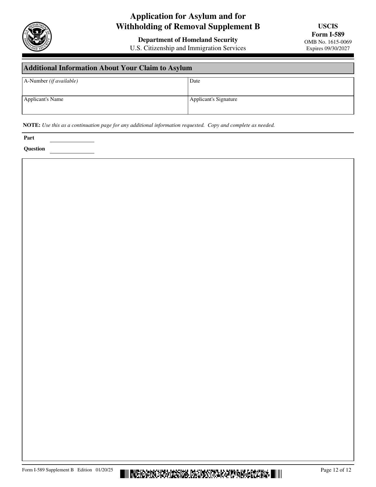 Form I-589 - Fill, Edit, Download & Print