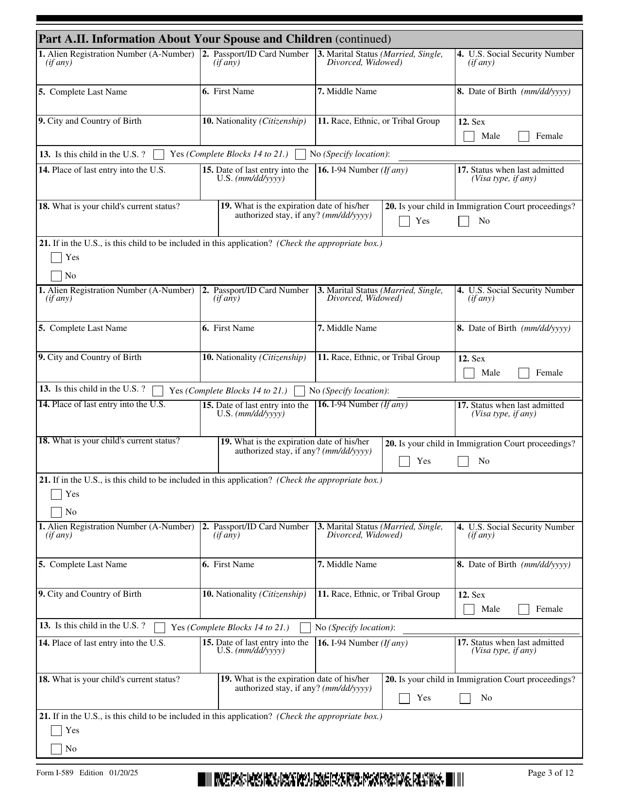 Form I-589 - Fill, Edit, Download & Print