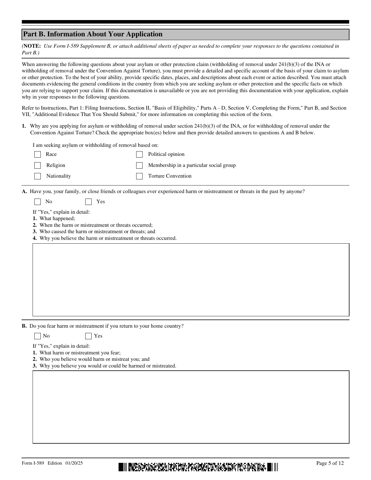 Form I-589 - Fill, Edit, Download & Print