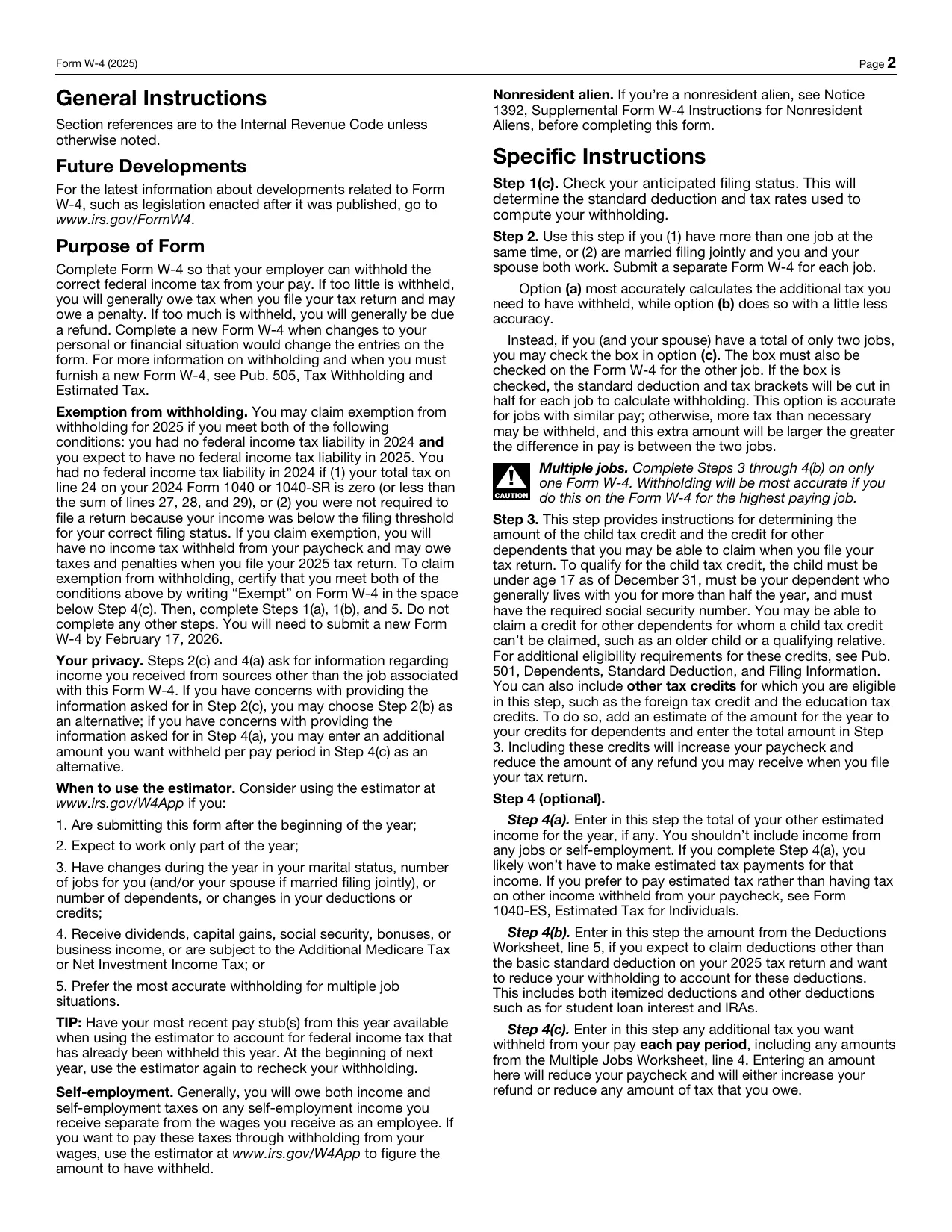 Form W-4 2025 - Fill, Edit, Download & Print