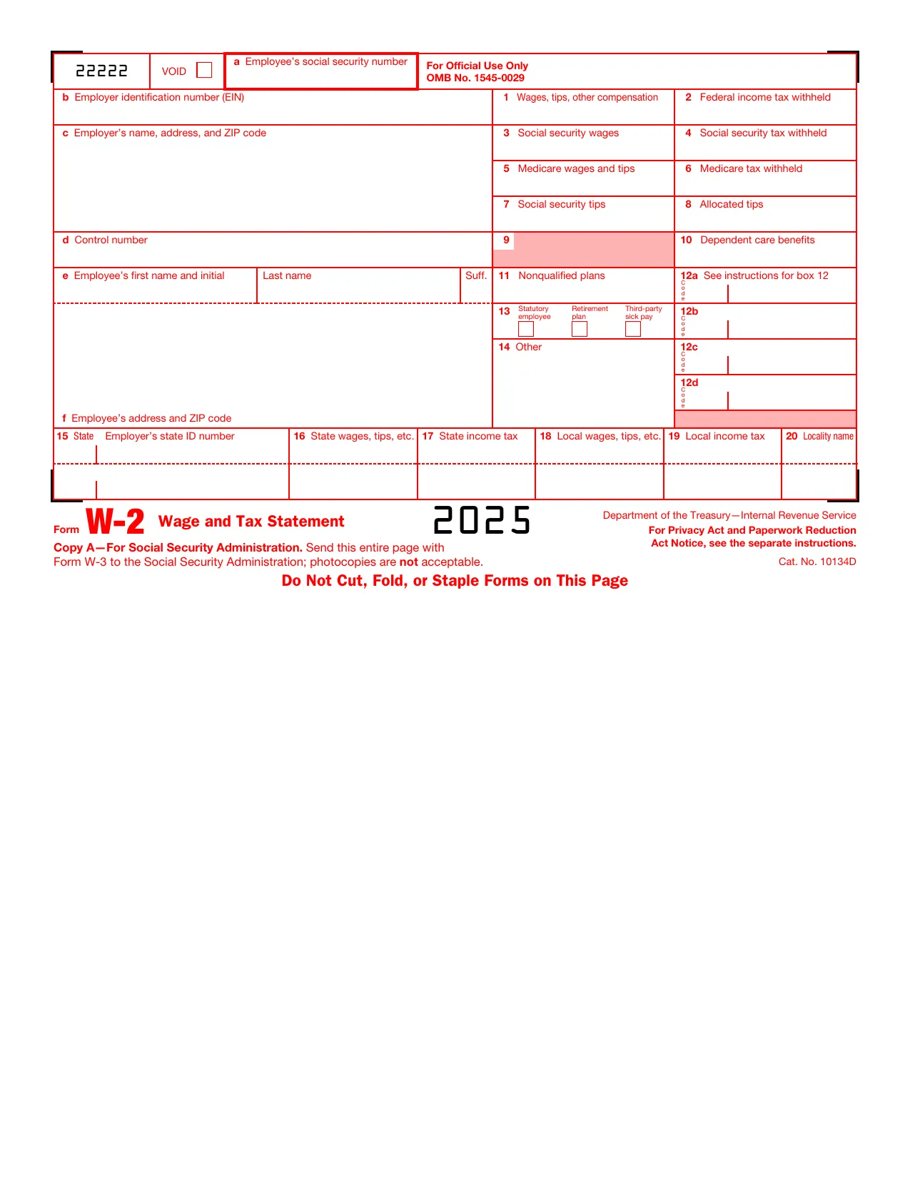 Form w2, Fill and Download for FREE