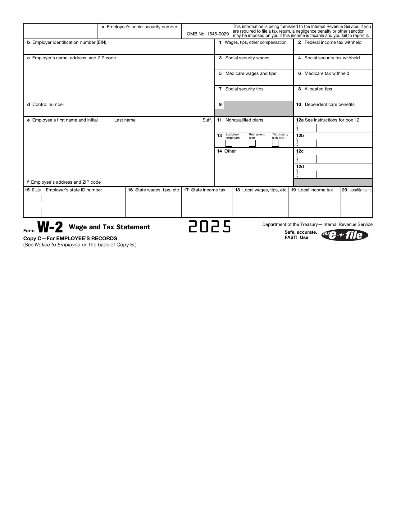Form w2, Fill and Download for FREE