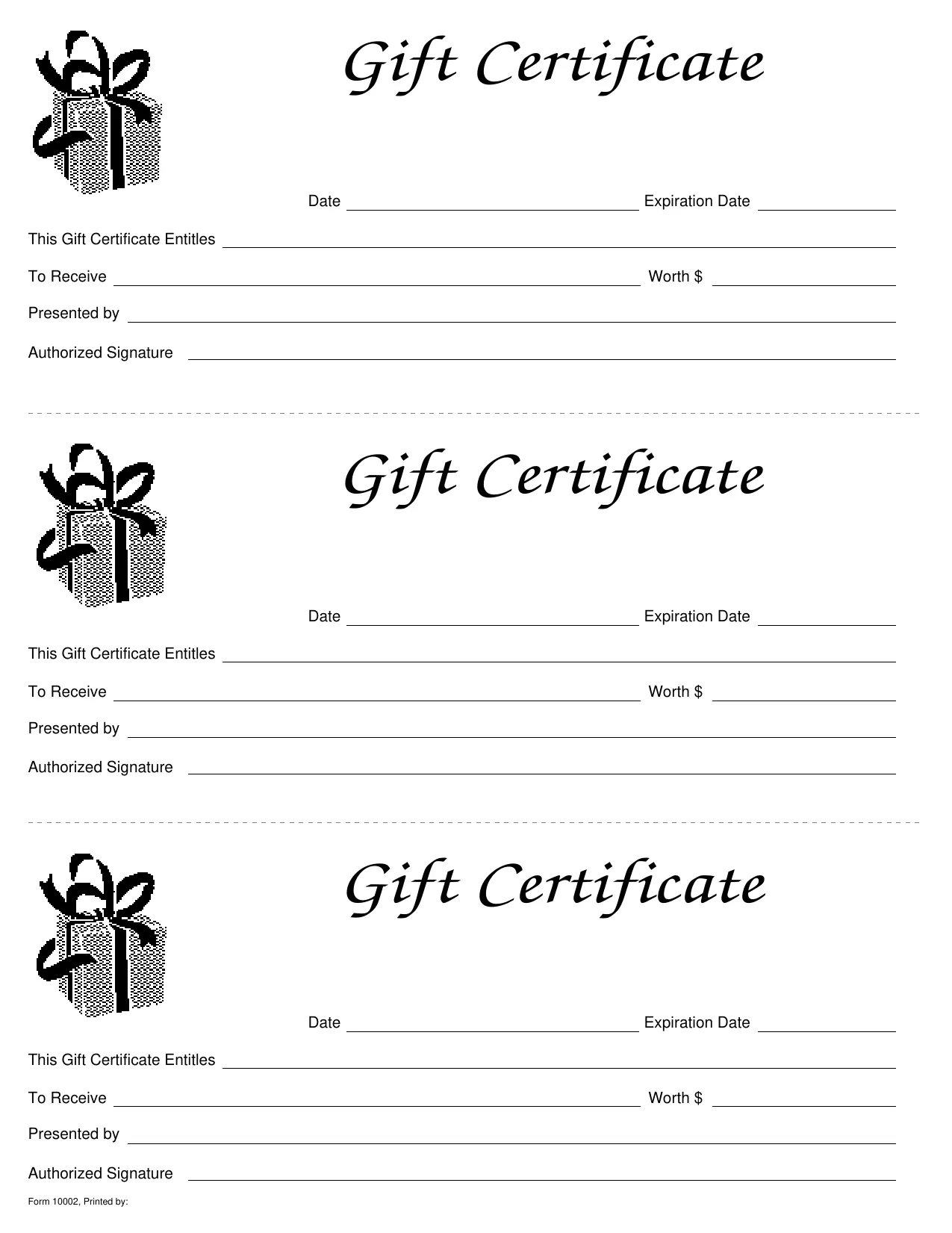 Gift Certificate - Fill, Sign Online, Download & Print - No Signup
