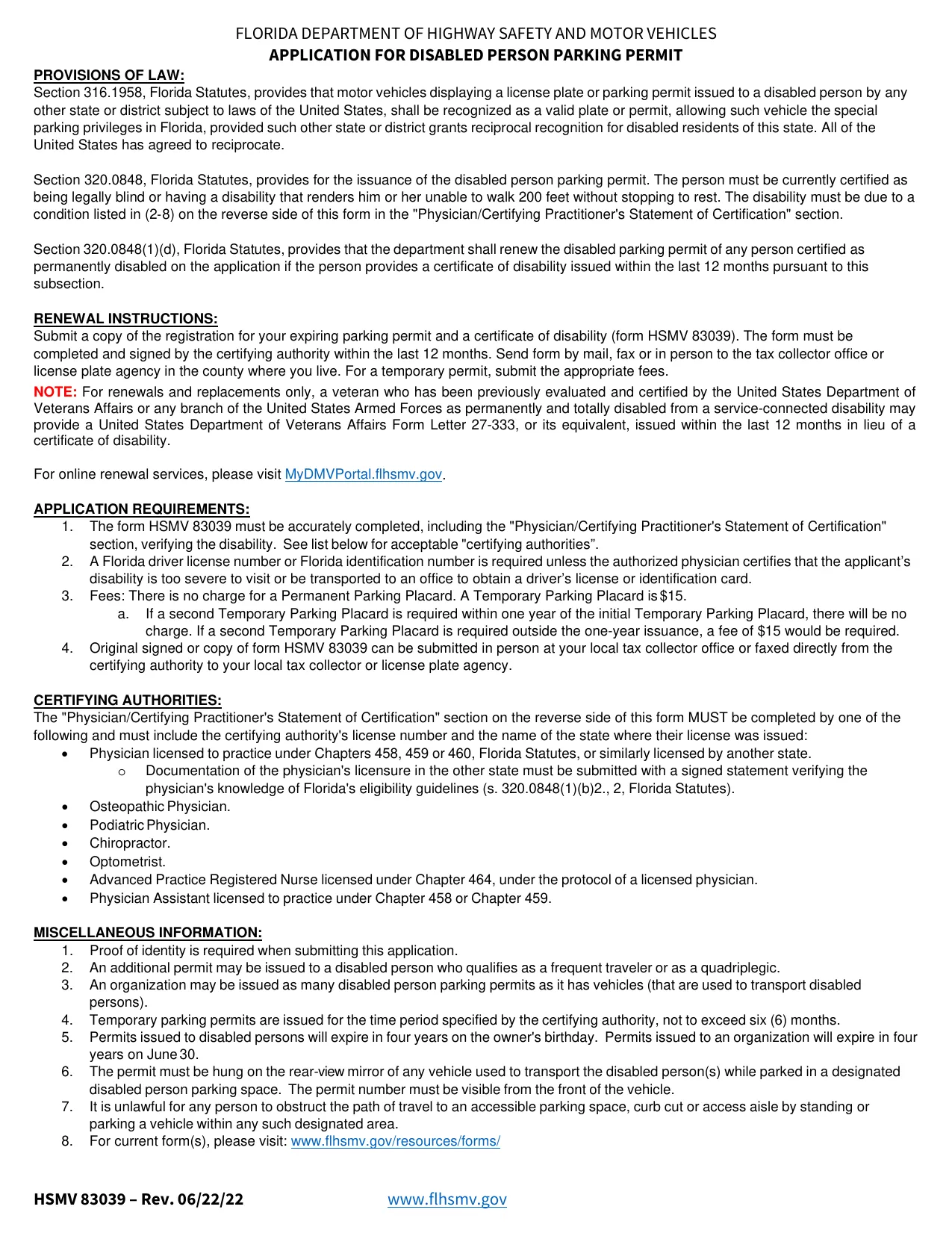 HSMV 83039 Form - Fill, Download & Print