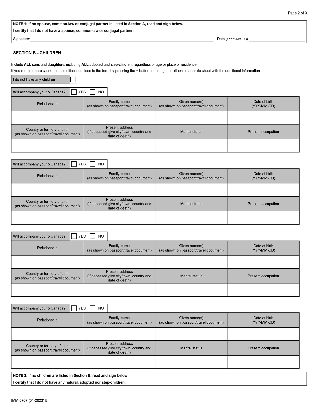 IMM 5707 Family Information Form - Fill, Edit Online, Download & Print - No Signup