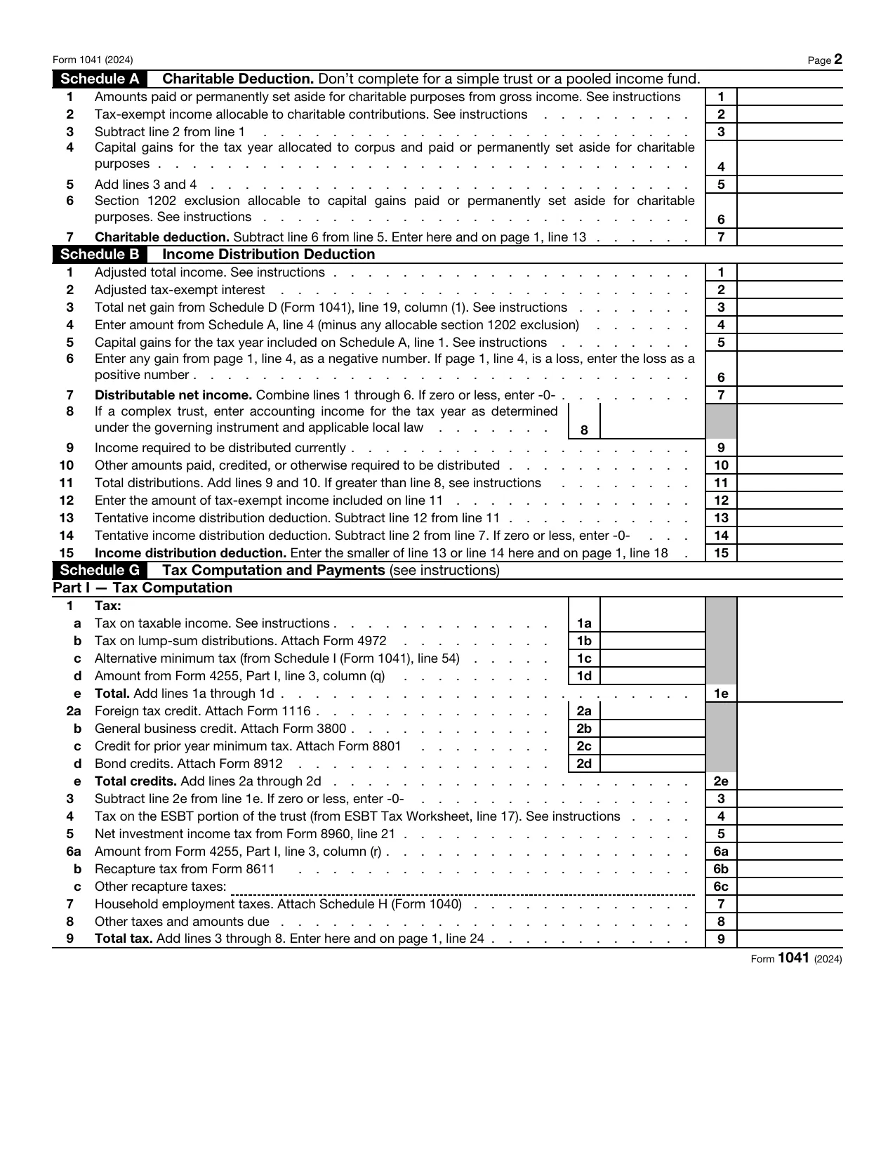IRS 1041 Form - Fill, Sign Online, Download & Print - No Signup