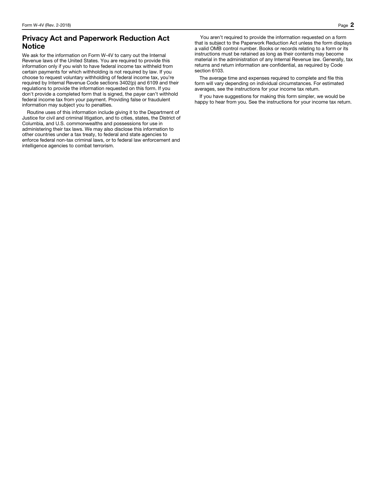 IRS Form W-4V - Fill, Sign Online, Download & Print - No Signup