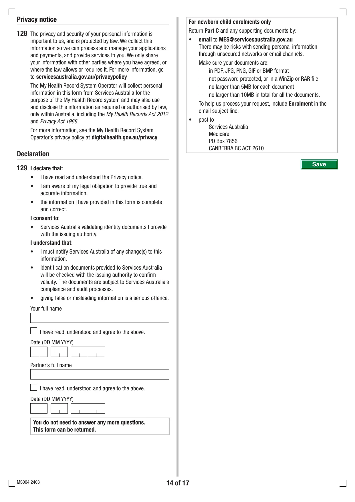 Medicare Enrolment Form (MS004) - Fill, Download & Print