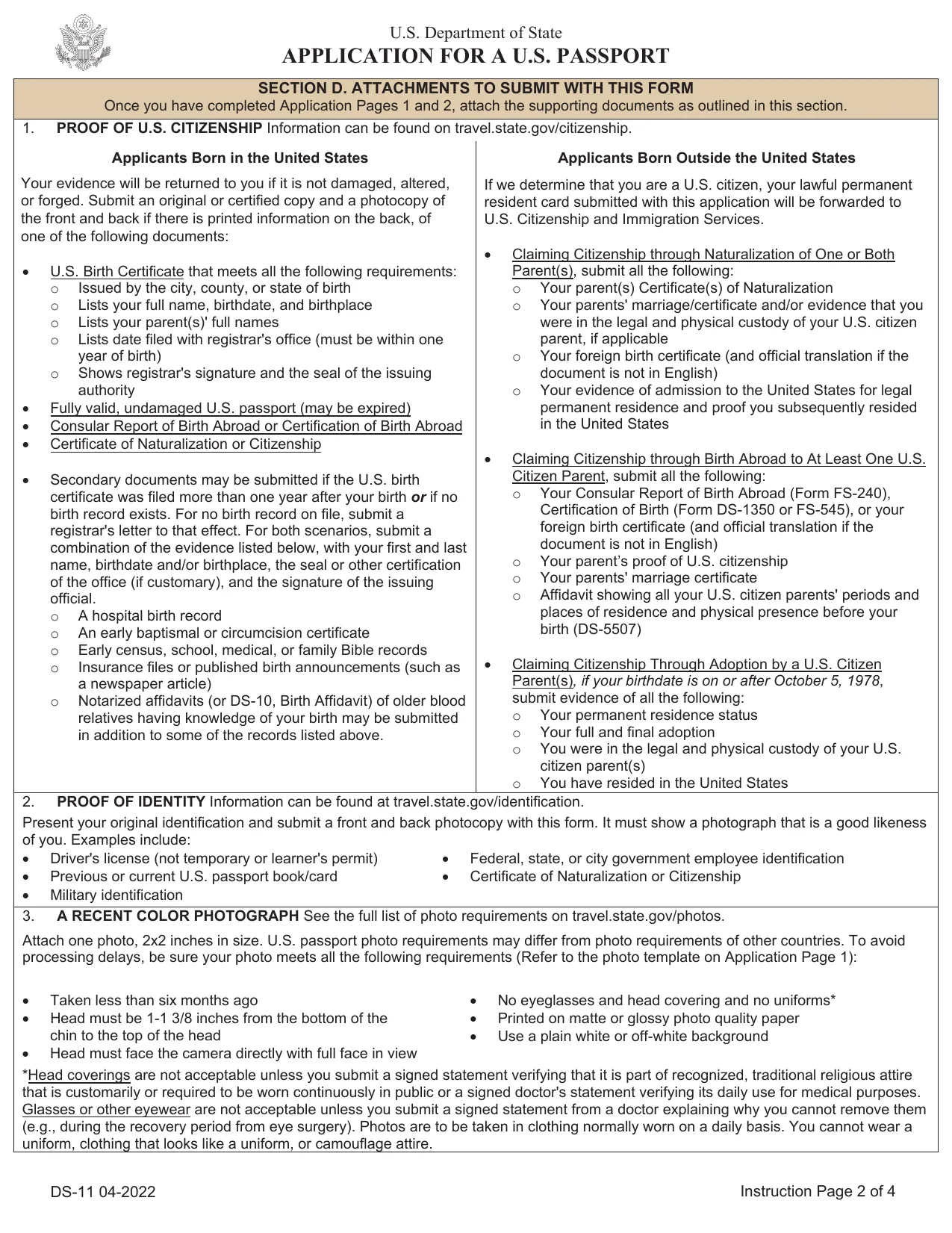 Passport Application DS-11 - Fill, Sign Online, Download & Print - No Signup