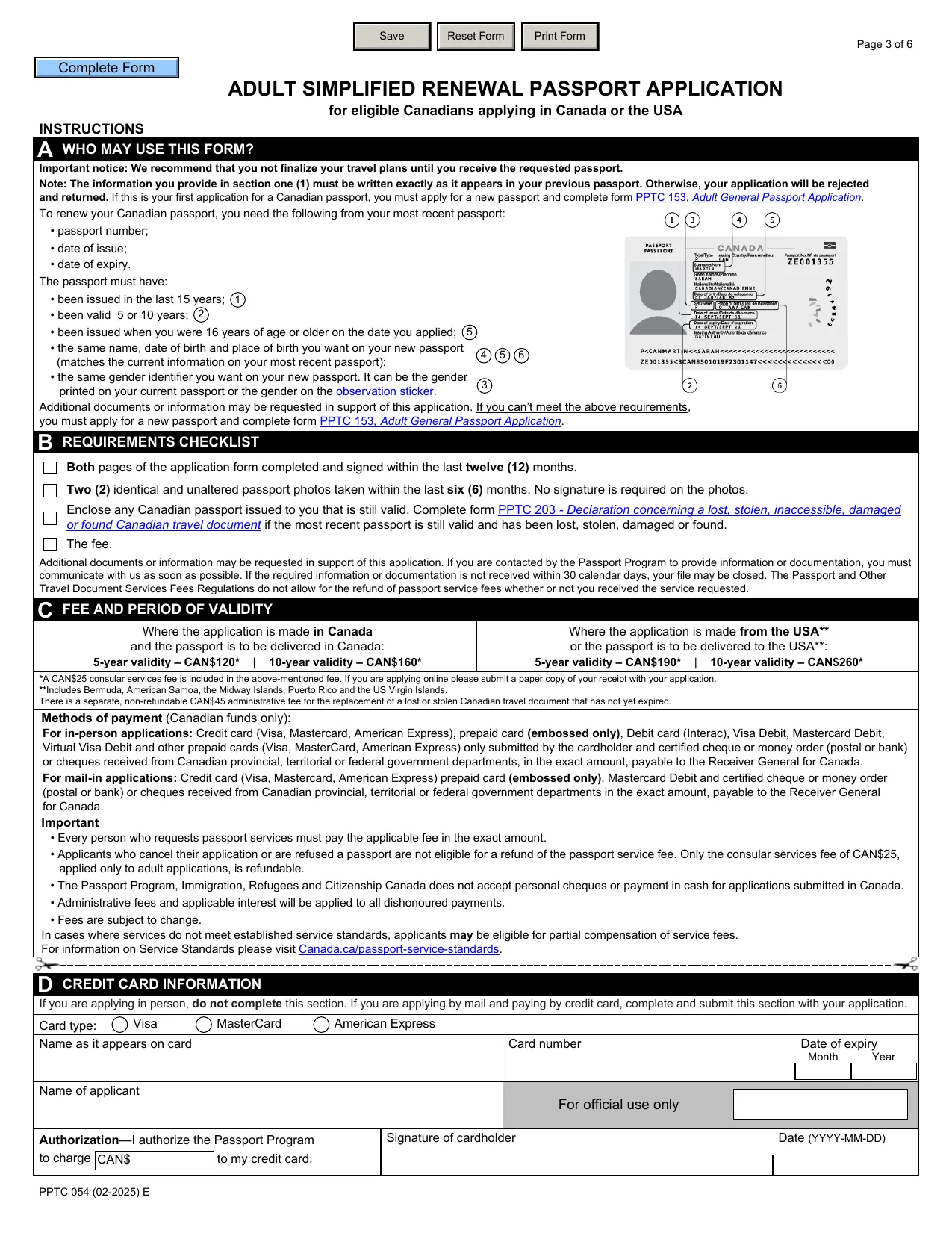 Passport Renewal Form Canada 2025 - Fill, Download & Print