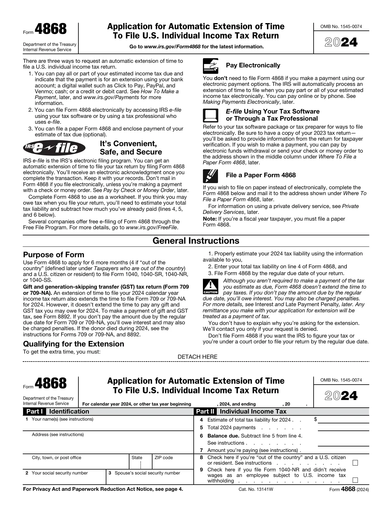 Tax Deadline Extension 2024 - Fill, Sign Online, Download & Print - No Signup