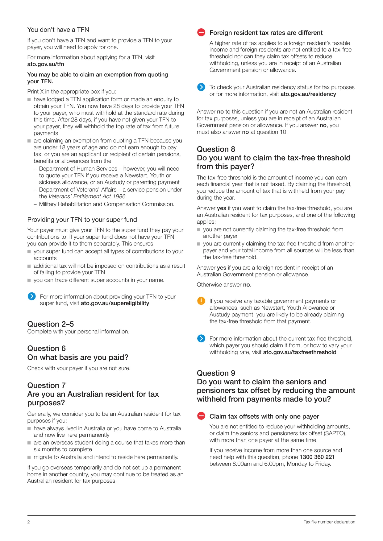Tax File Number Declaration Form - Fill, Sign Online, Download & Print - No Signup