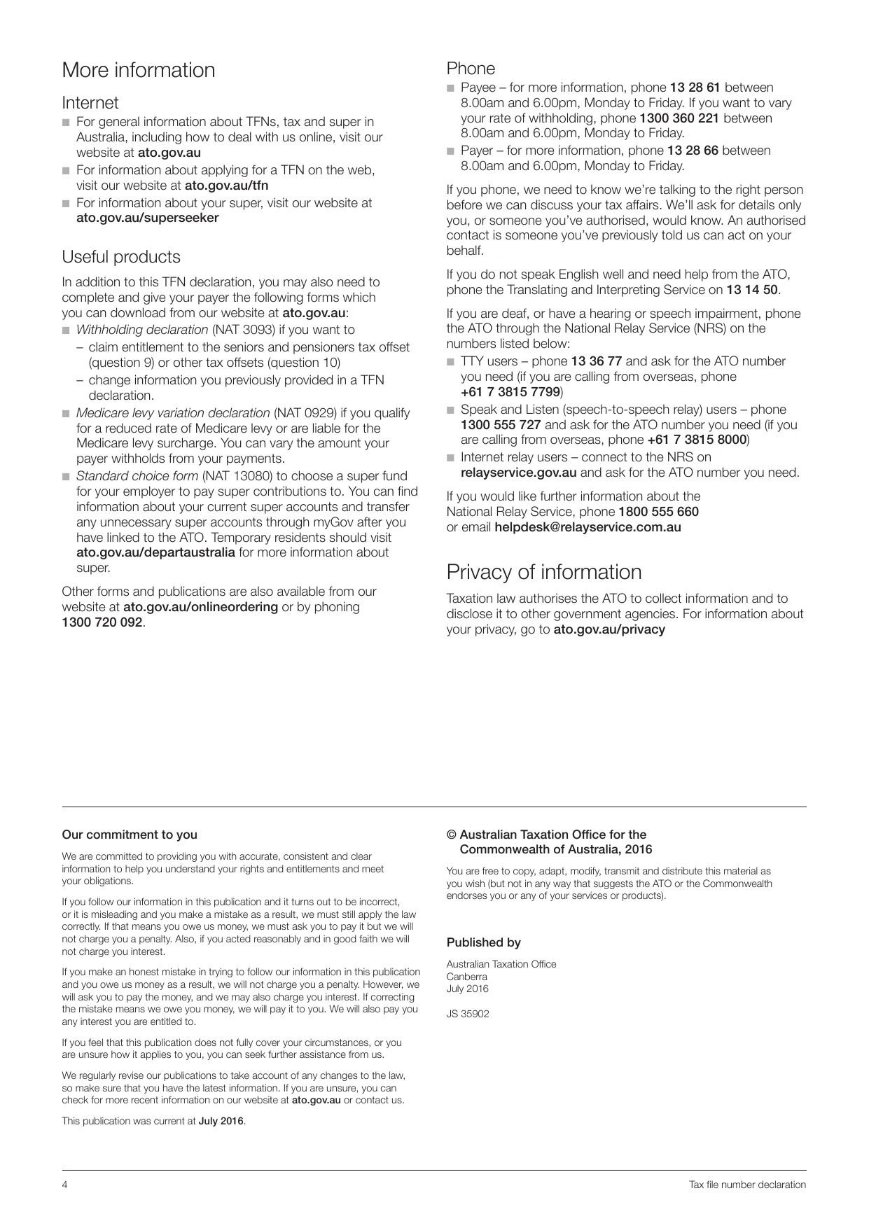 Tax File Number Declaration Form - Fill, Sign Online, Download & Print - No Signup
