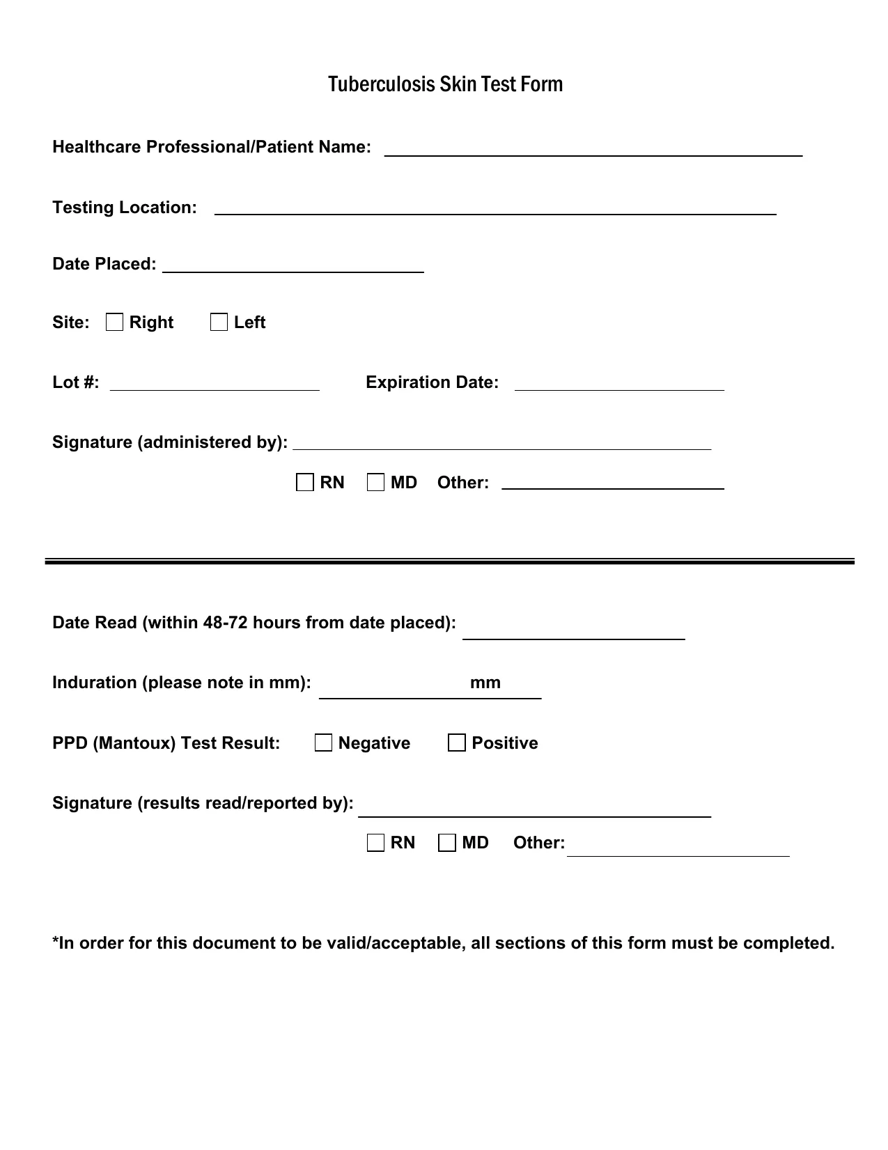Tb Test Form - Fill, Sign Online, Download & Print - No Signup