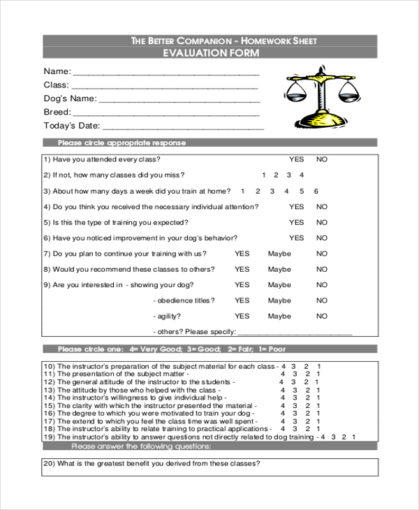 FREE 20+ Sample Training Evaluation Forms in PDF MS Word Excel